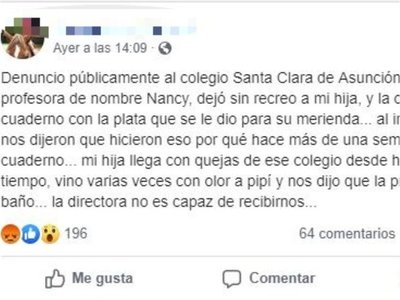 Profe no dejaba ir al baño a una alumnita