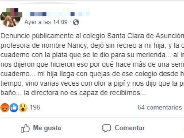 Profe no dejaba ir al baño a una alumnita