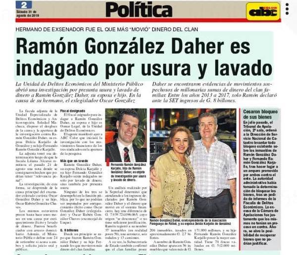 Abren investigación contra Ramón González, su esposa e hijo •