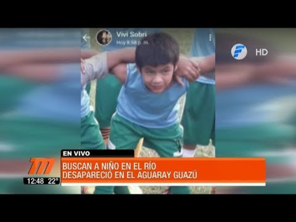 Niño de 11 años desaparecido en aguas del Aguaray Guazú