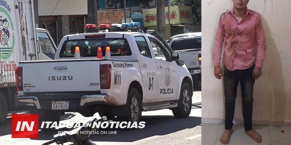APREHENDIDO TRAS SER SORPRENDIDO EN FLAGRANCIA HURTANDO UNA MOTOCICLETA