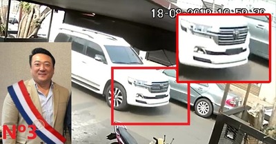 Prepotente empresario coreano circula en un vehículo sin chapa