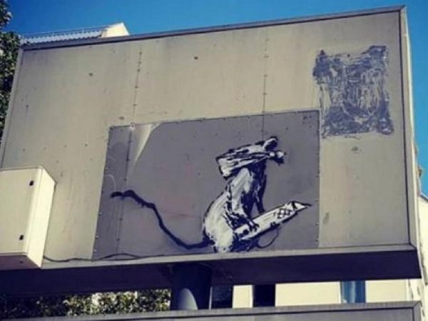 Roban un grafiti de Banksy en París