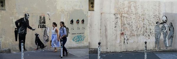 Roban un grafiti de Banksy a las puertas del Pompidou de París - Artes Plásticas - ABC Color