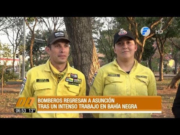Tras intenso trabajo, bomberos regresan del Chaco