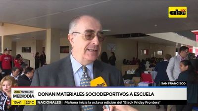 Donan materiales sociodeportivos a escuela - ABC Noticias - ABC Color