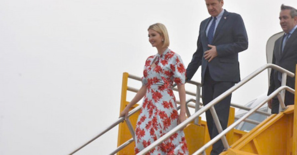 Hija de Trump llegó con fuerte custodia