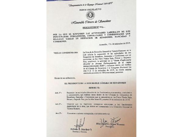 Llano libera a funcionarios de la CámaraAlta por una cumbre parlamentaria