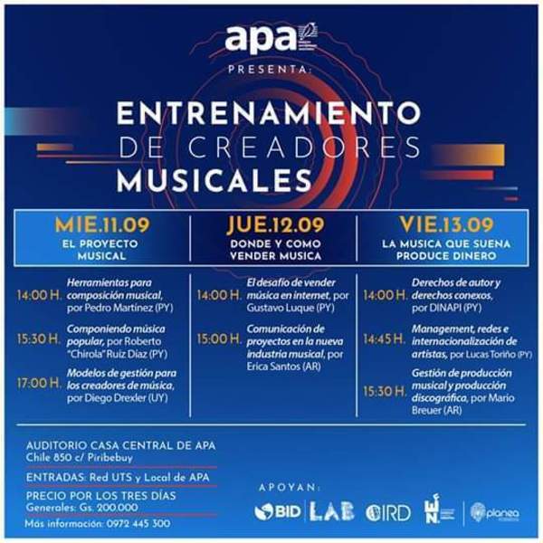 APA: Harán capacitación para creadores musicales | San Lorenzo Py
