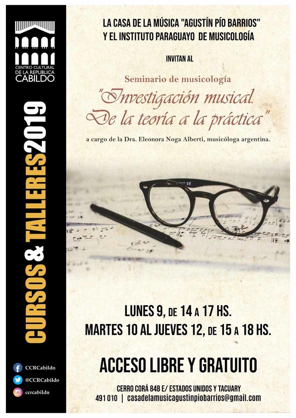 Este lunes arranca seminario sobre investigación musical en la Casa “Agustín Pío Barrios” | .::Agencia IP::.