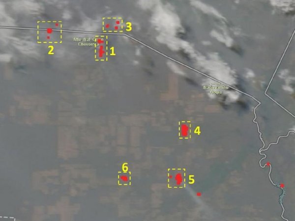 Chaco paraguayo registra 5 áreas de incendios activos