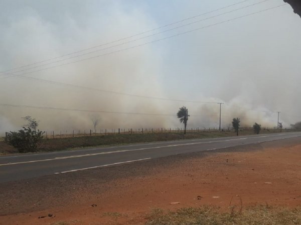 Incendio afecta a una estancia en Yby Yaú