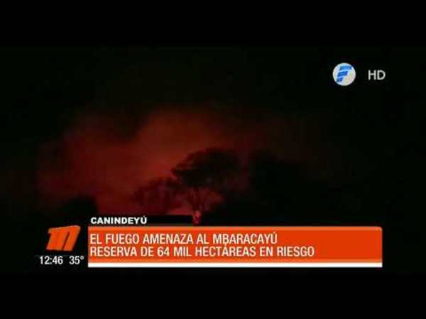 Incendio amenaza la reserva natural del Mbaracayú