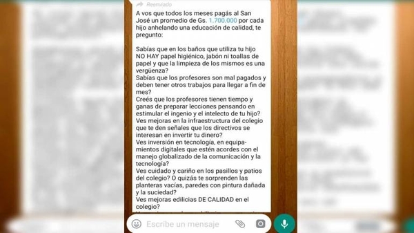 HOY / San José, en el escándalo: "Pagás 1.700.000 al mes, pero en los baños no hay papel higiénico"