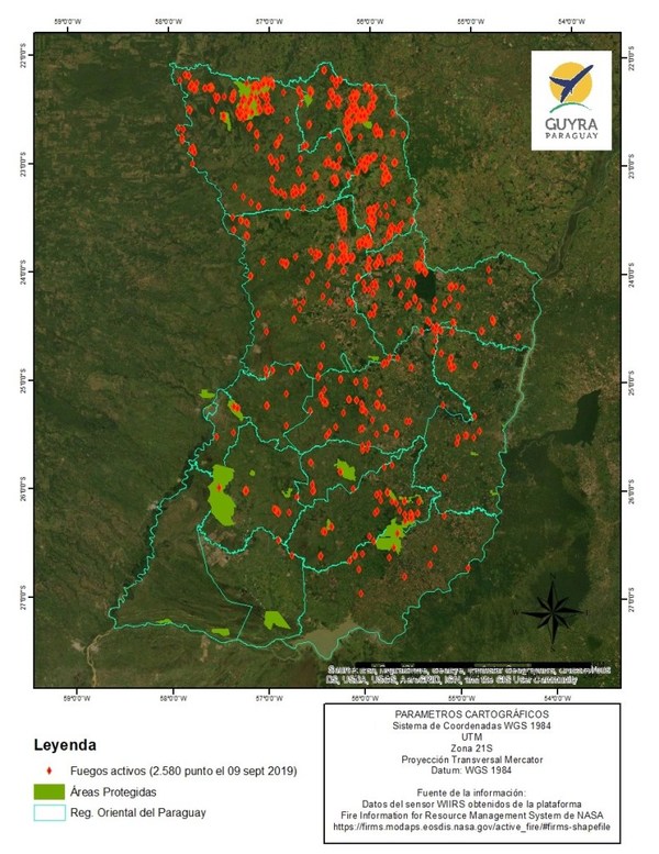 Región oriental de Paraguay registra 2.580 focos de incendios, alertan - ADN Paraguayo