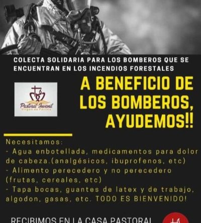 Solicitan donativos para bomberos que trabajan para sofocar incendios forestales