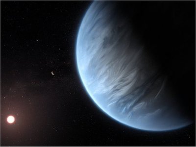 Detectan vapor de agua en atmósfera de un exoplaneta habitable