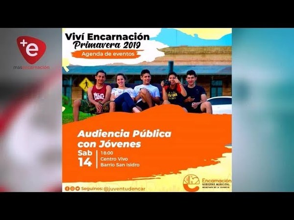 AUDIENCIA PÚBLICA CON JÓVENES ESTE SÁBADO EN B° SAN ISIDRO