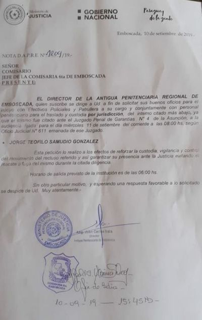Justicia “responde” a Interior y difunde pedido de cobertura policial - Nacionales - ABC Color