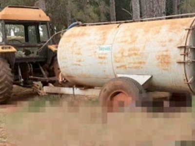 Murió aplastado contra un pino por su propio tractor