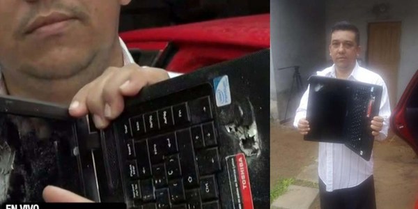 UNA NOTEBOOK LE SALVÓ LA VIDA DURANTE BALACERA Y RESCATE DE SAMURA