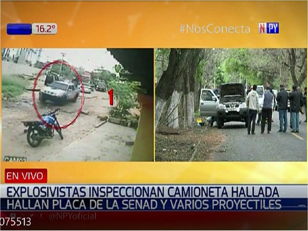 Incautan proyectiles y placa de la Senad en camioneta