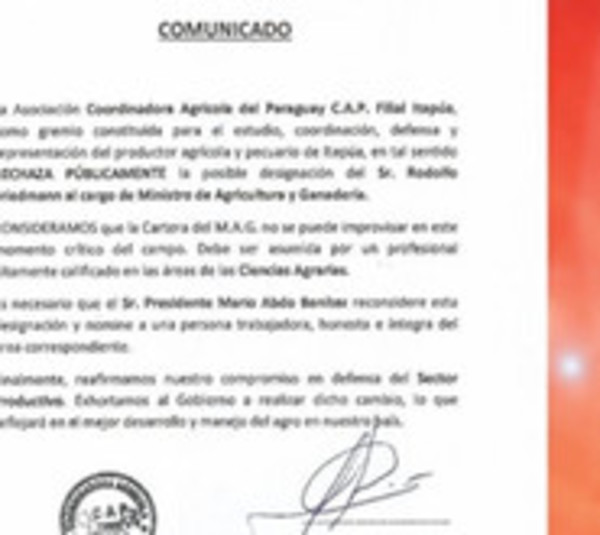 Gremios rechazan a Friedmann - Paraguay.com