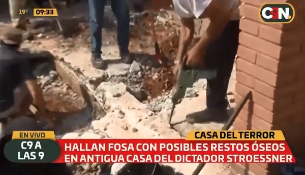 Hallan más restos óseos en antigua casa de Stroessner