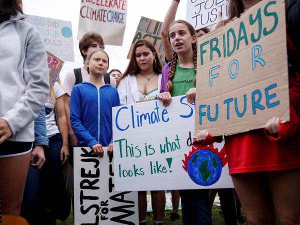 Greta reclama acción contra cambio climático frente a la Casa Blanca