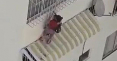 Joven salva a niña de caer desde 12 pisos
