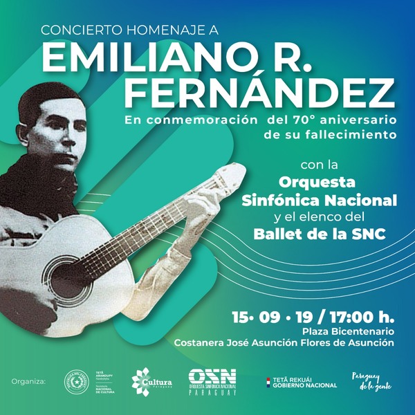 Recital en homenaje a Emiliano R. Fernández en la Costanera, este domingo - ADN Paraguayo