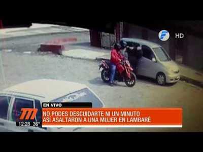 Así asaltaron a una mujer en Lambaré