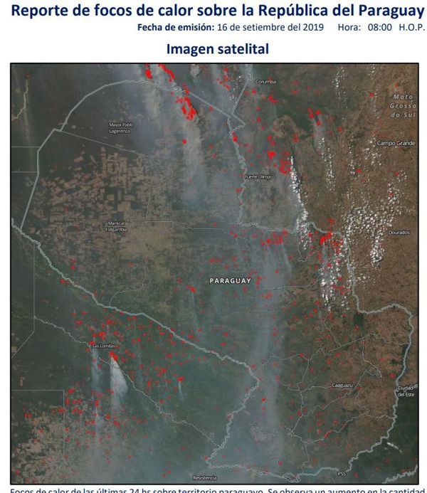 Aumentan focos de calor en el Chaco y norte del país - Nacionales - ABC Color