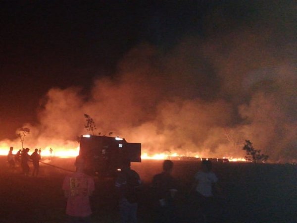Guairá: Alarmante incendio de pastizal en Independencia