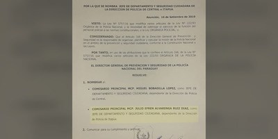 NOMBRAN A NUEVO JEFE DE PREVENCIÓN Y SEGURIDAD CIUDADANA DE ITAPÚA