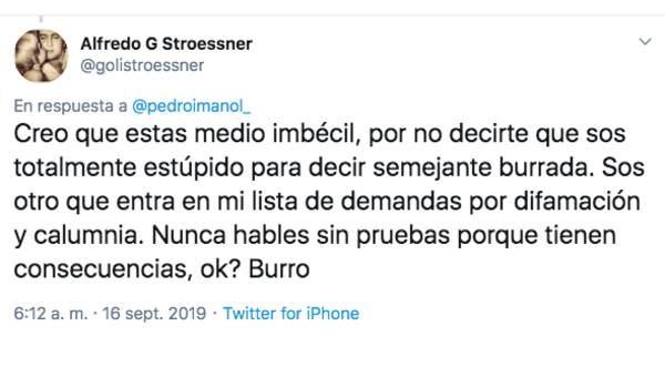 HOY / "Aquí está el jefe": nieto de Stroessner y su 'cháke' a quienes denuncian 'pasado oscuro'