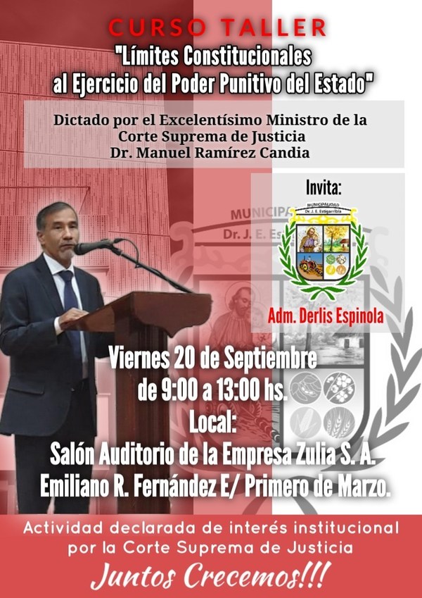 Ministro de la Corte encabezará curso-taller