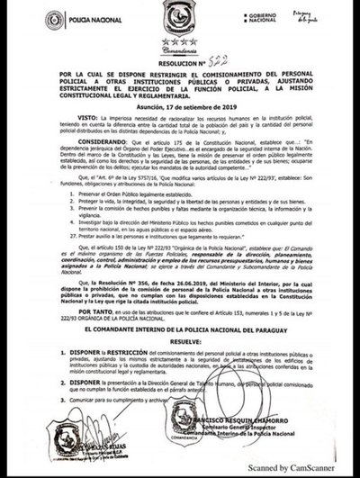 Policías ya no podrán hacer guardias privadas - ADN Paraguayo