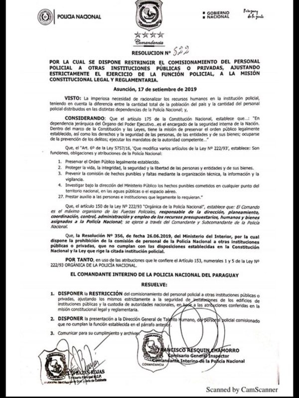 Policías ya no podrán hacer guardias privadas - ADN Paraguayo