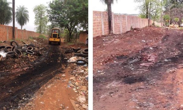 Recogen gran cantidad de neumáticos de calle vecinal