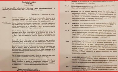 Declaran "Paro Académico Activo" en la UNE