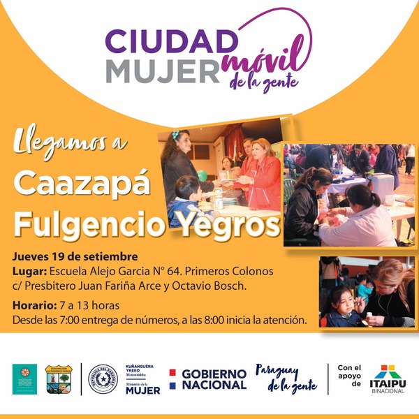 Ciudad Móvil de la Gente prestará servicios este jueves en Fulgencio Yegros | .::Agencia IP::.