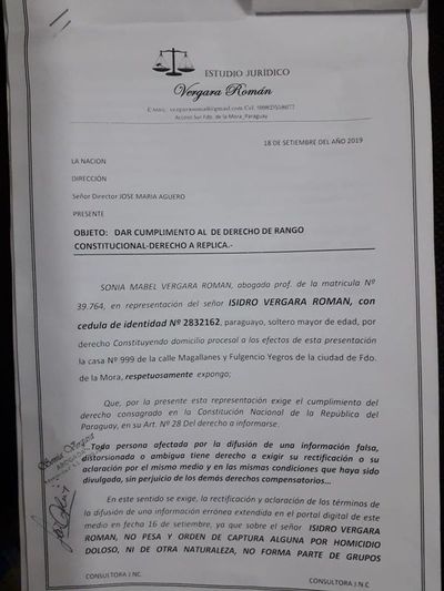 Defensa de Isidro Vergara sostiene que no está vinculado al caso Samura