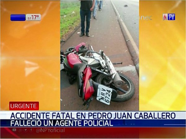 Policía choca contra su camarada y muere en Pedro Juan Caballero