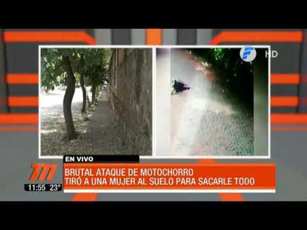 Brutal ataque de motochorros en Lambaré