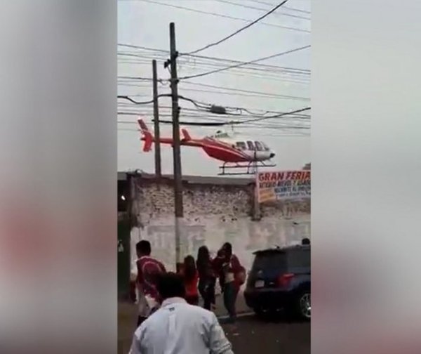 Alumna de Ñemby llegó en helicóptero al colegio