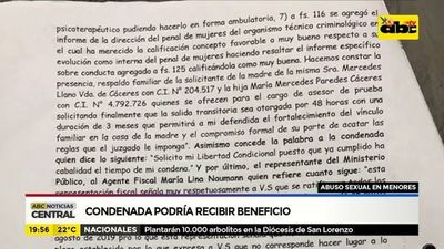 Condenada podría recibir beneficio - ABC Noticias - ABC Color