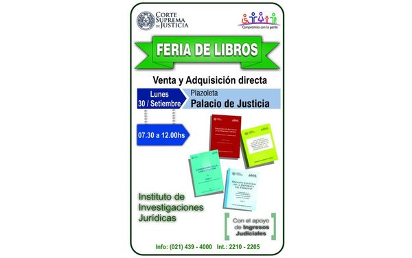 Se hará feria de libros en sede judicial de Capital
