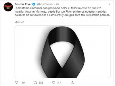 El fútbol uruguayo de luto por muerte de un jugador del Boston River