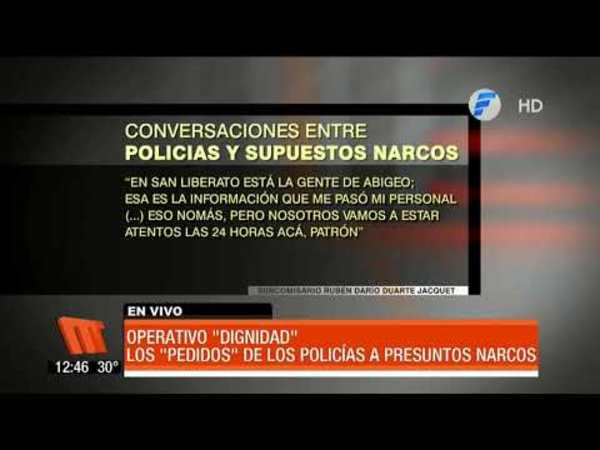 Pedidos de policías detenidos a presuntos narcos